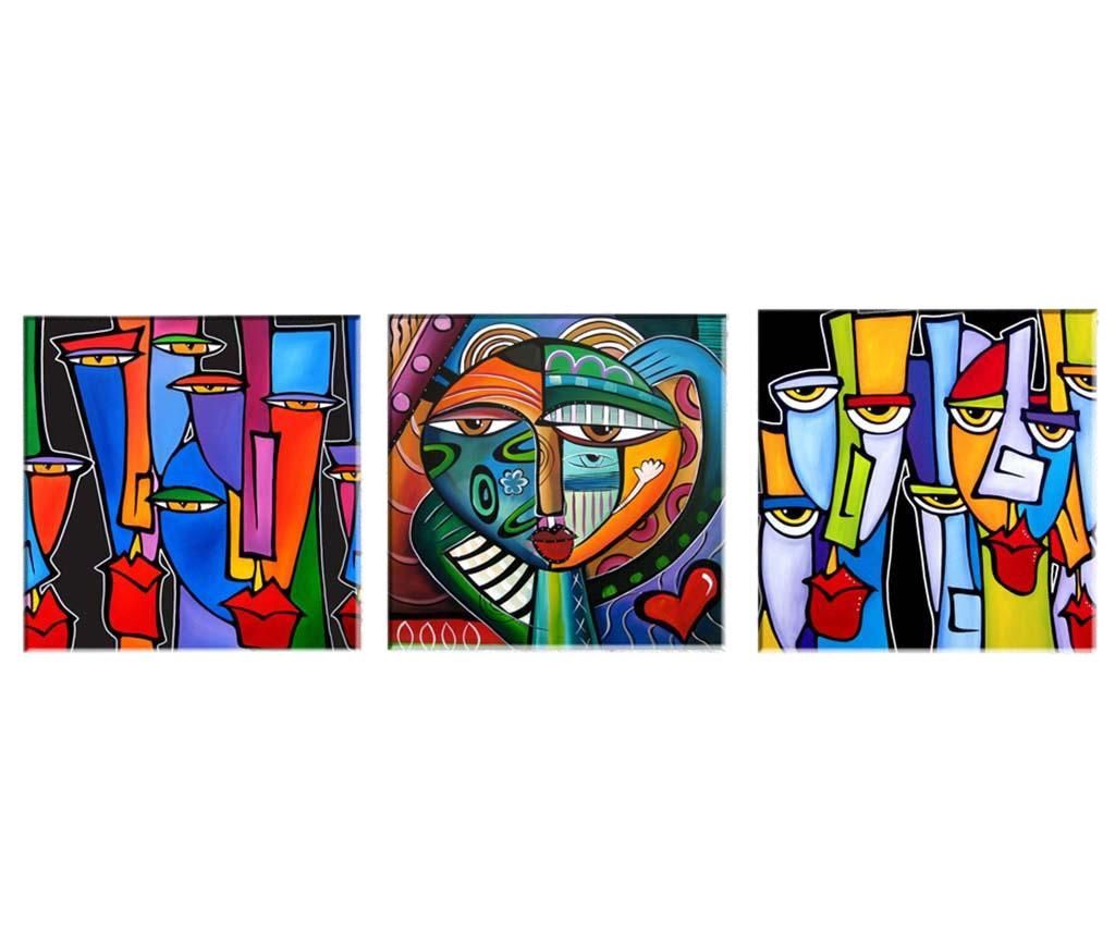Set 3 tablouri Picasso 30x30 cm - Tablo Center, Multicolor de la Tablo Center